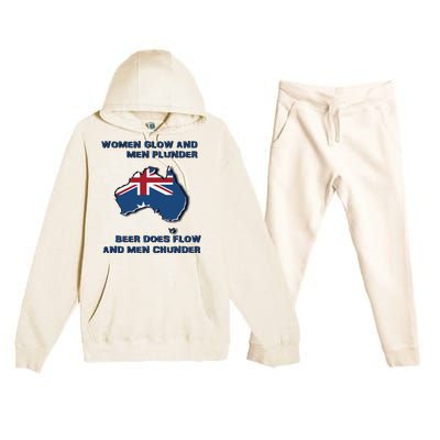 Plunder Beer Does Flow And Chunder Premium Hooded Sweatsuit Set