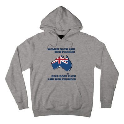 Plunder Beer Does Flow And Chunder Tall Hoodie