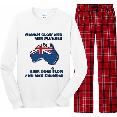 Plunder Beer Does Flow And Chunder Long Sleeve Pajama Set