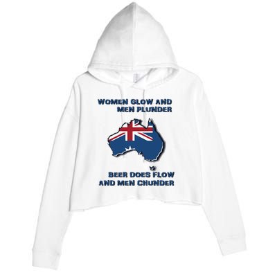 Plunder Beer Does Flow And Chunder Crop Fleece Hoodie