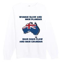 Plunder Beer Does Flow And Chunder Premium Crewneck Sweatshirt