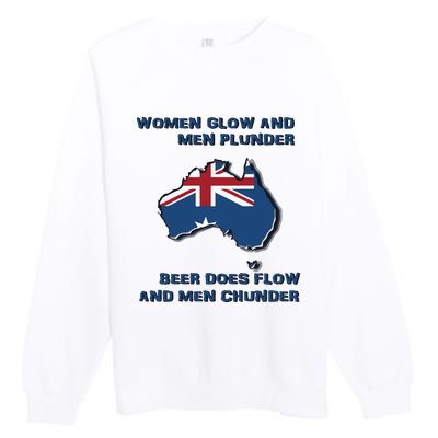 Plunder Beer Does Flow And Chunder Premium Crewneck Sweatshirt