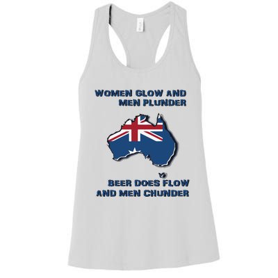 Plunder Beer Does Flow And Chunder Women's Racerback Tank