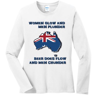 Plunder Beer Does Flow And Chunder Ladies Long Sleeve Shirt