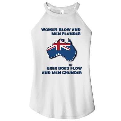 Plunder Beer Does Flow And Chunder Women’s Perfect Tri Rocker Tank