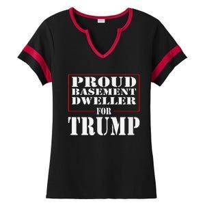 Proud Basement Dweller For Trump For President Ladies Halftime Notch Neck Tee