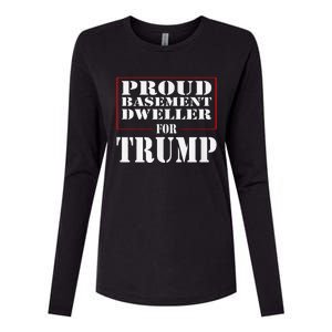 Proud Basement Dweller For Trump For President Womens Cotton Relaxed Long Sleeve T-Shirt