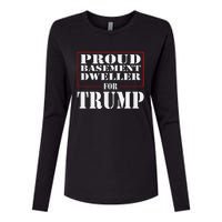 Proud Basement Dweller For Trump For President Womens Cotton Relaxed Long Sleeve T-Shirt