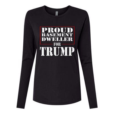 Proud Basement Dweller For Trump For President Womens Cotton Relaxed Long Sleeve T-Shirt