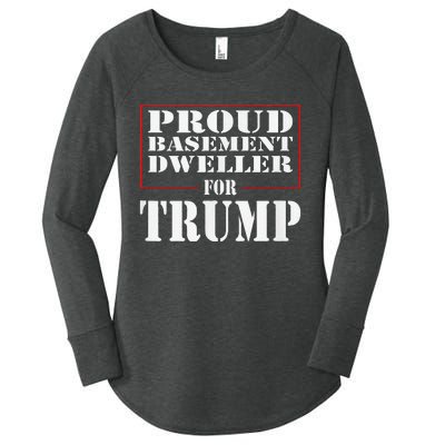 Proud Basement Dweller For Trump For President Women's Perfect Tri Tunic Long Sleeve Shirt