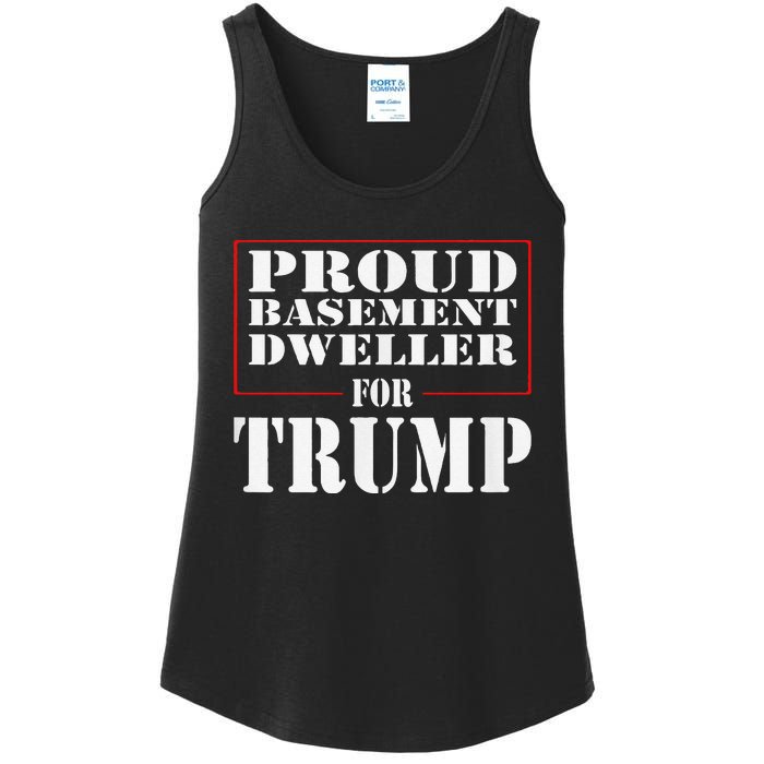 Proud Basement Dweller For Trump For President Ladies Essential Tank