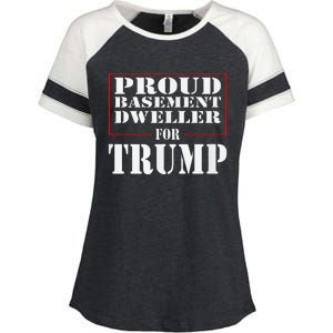 Proud Basement Dweller For Trump For President Enza Ladies Jersey Colorblock Tee