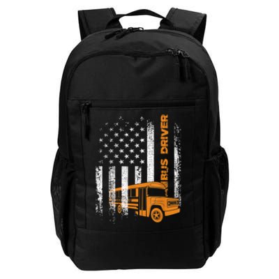 Patriotic Bus Driver USA American Flag School Bus Driver Daily Commute Backpack