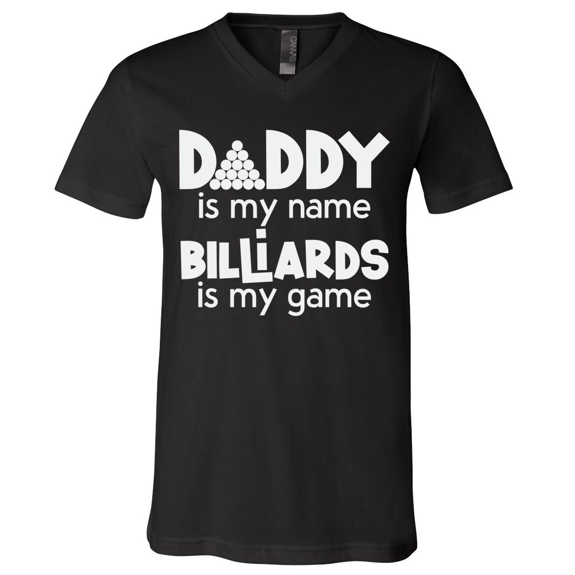 Pool Billiards Daddy Joke Pun Game Billiard Dad Gift Father's Day V-Neck T-Shirt