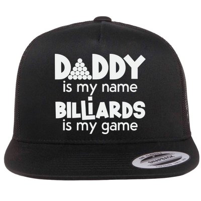 Pool Billiards Daddy Joke Pun Game Billiard Dad Gift Father's Day Flatbill Hat