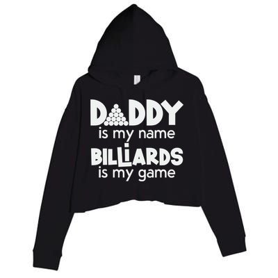 Pool Billiards Daddy Joke Pun Game Billiard Dad Gift Father's Day Crop Fleece Hoodie
