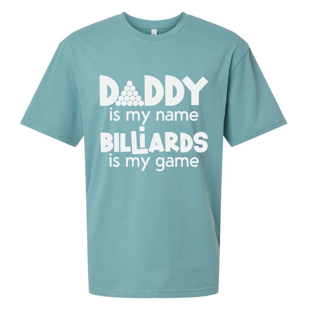 Pool Billiards Daddy Joke Pun Game Billiard Dad Gift Father's Day Sueded Cloud Jersey T-Shirt
