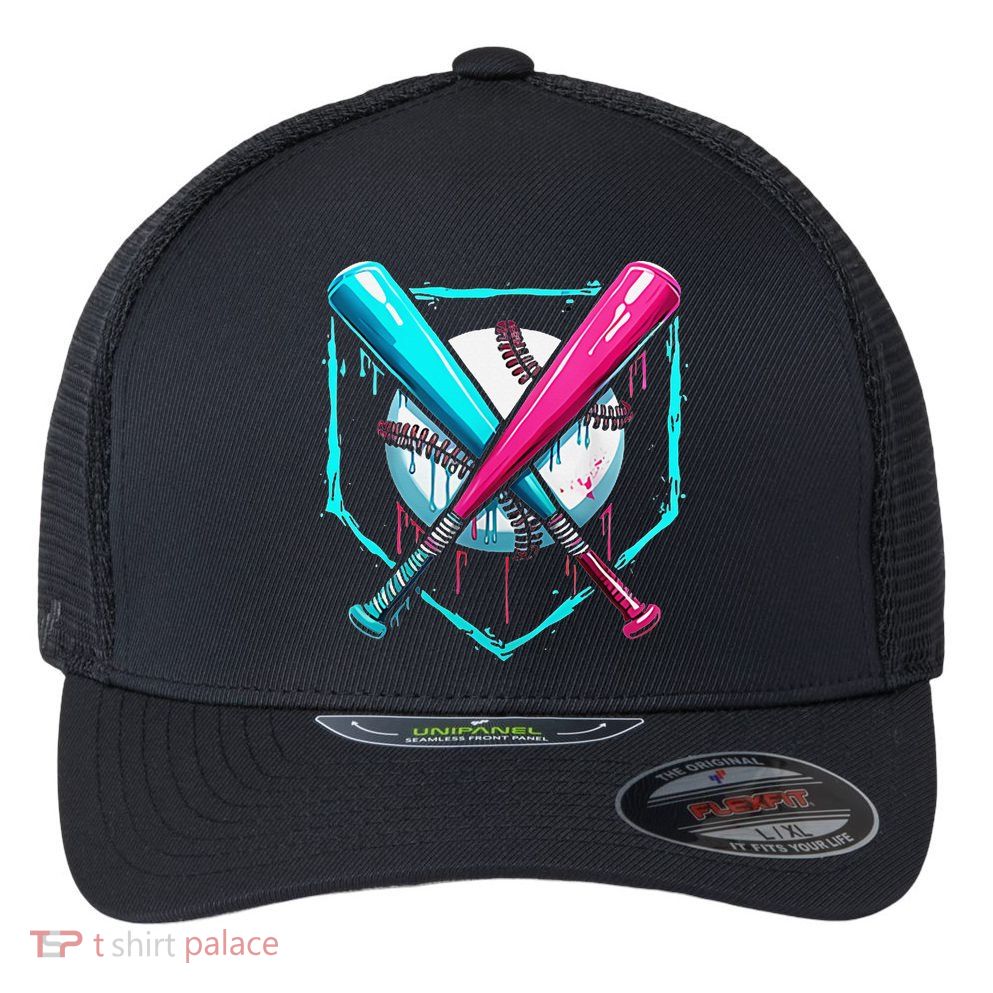 Pocket Baseball Drip Bats Ice Cream Drip Sports Flexfit Unipanel Trucker Cap
