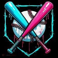Pocket Baseball Drip Bats Ice Cream Drip Sports Tall T-Shirt