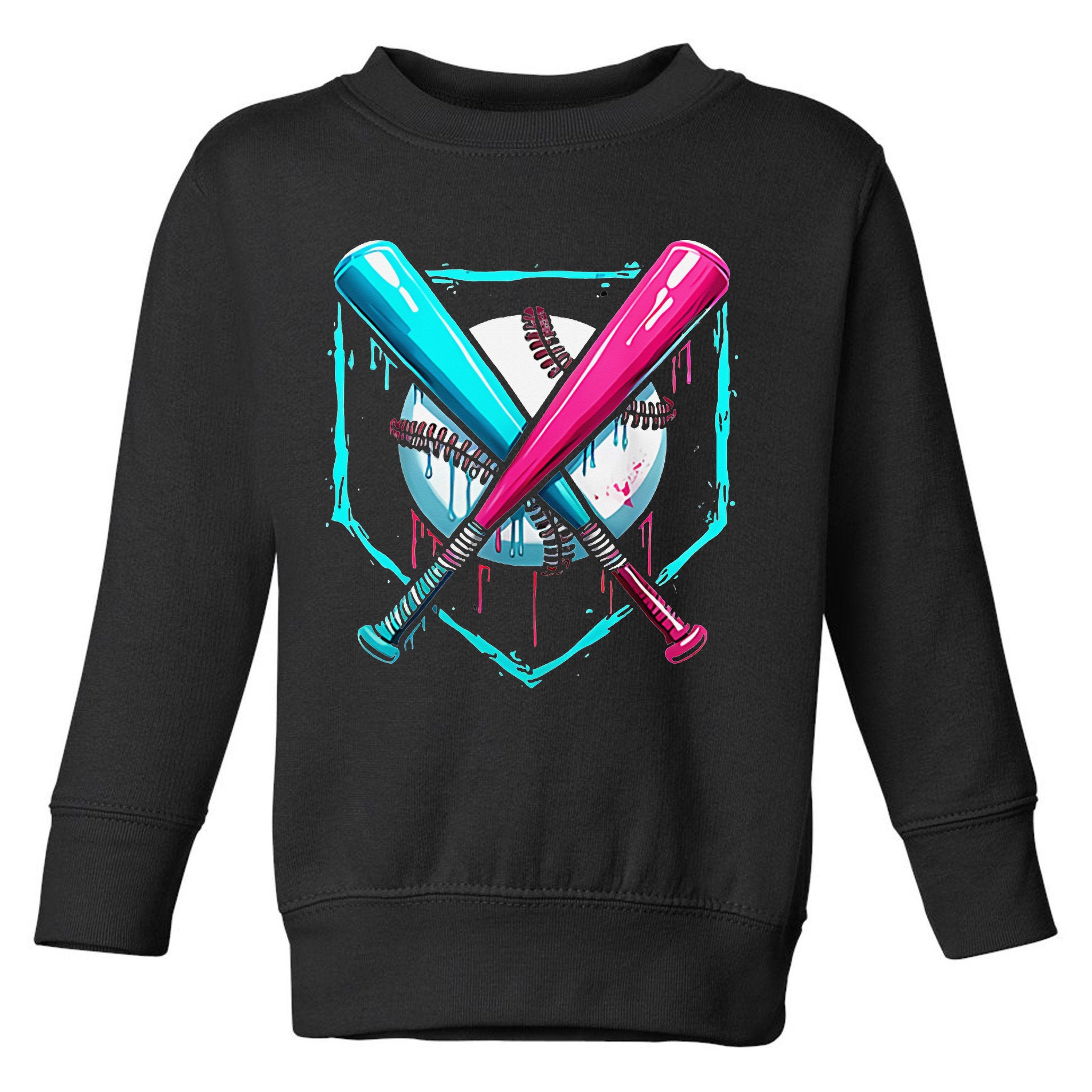 Pocket Baseball Drip Bats Ice Cream Drip Sports Toddler Sweatshirt