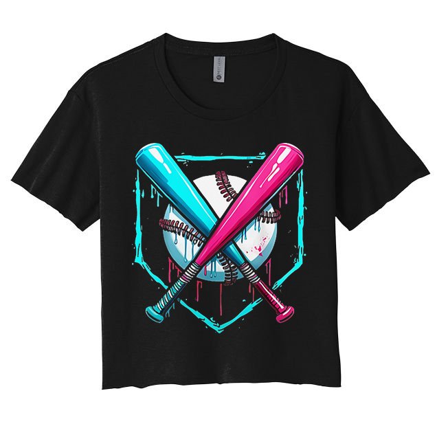 Pocket Baseball Drip Bats Ice Cream Drip Sports Crop Top