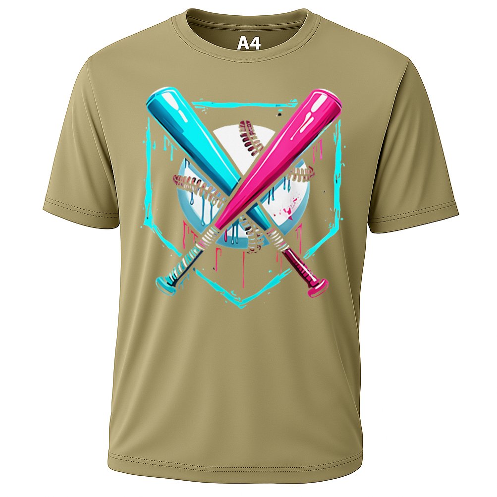 Pocket Baseball Drip Bats Ice Cream Drip Sports Cooling Performance Crew T-Shirt