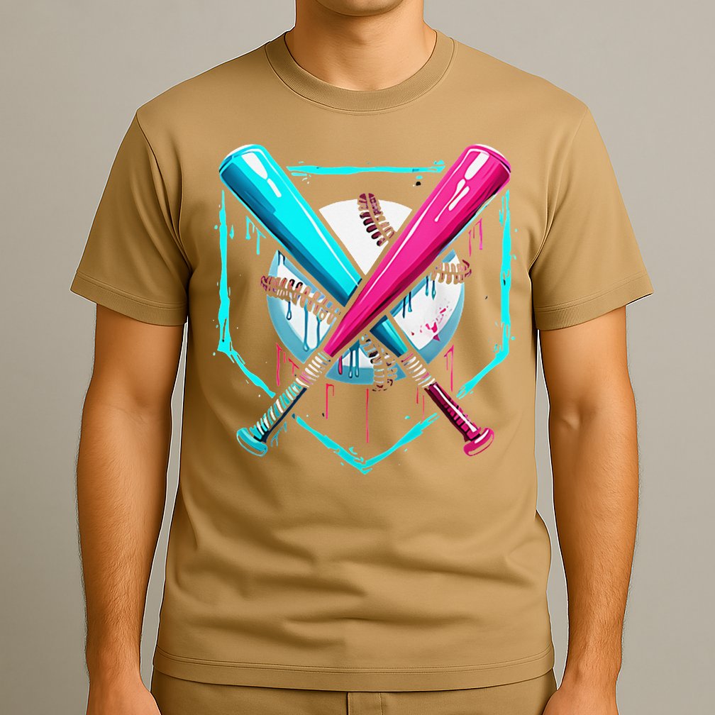 Pocket Baseball Drip Bats Ice Cream Drip Sports T-Shirt