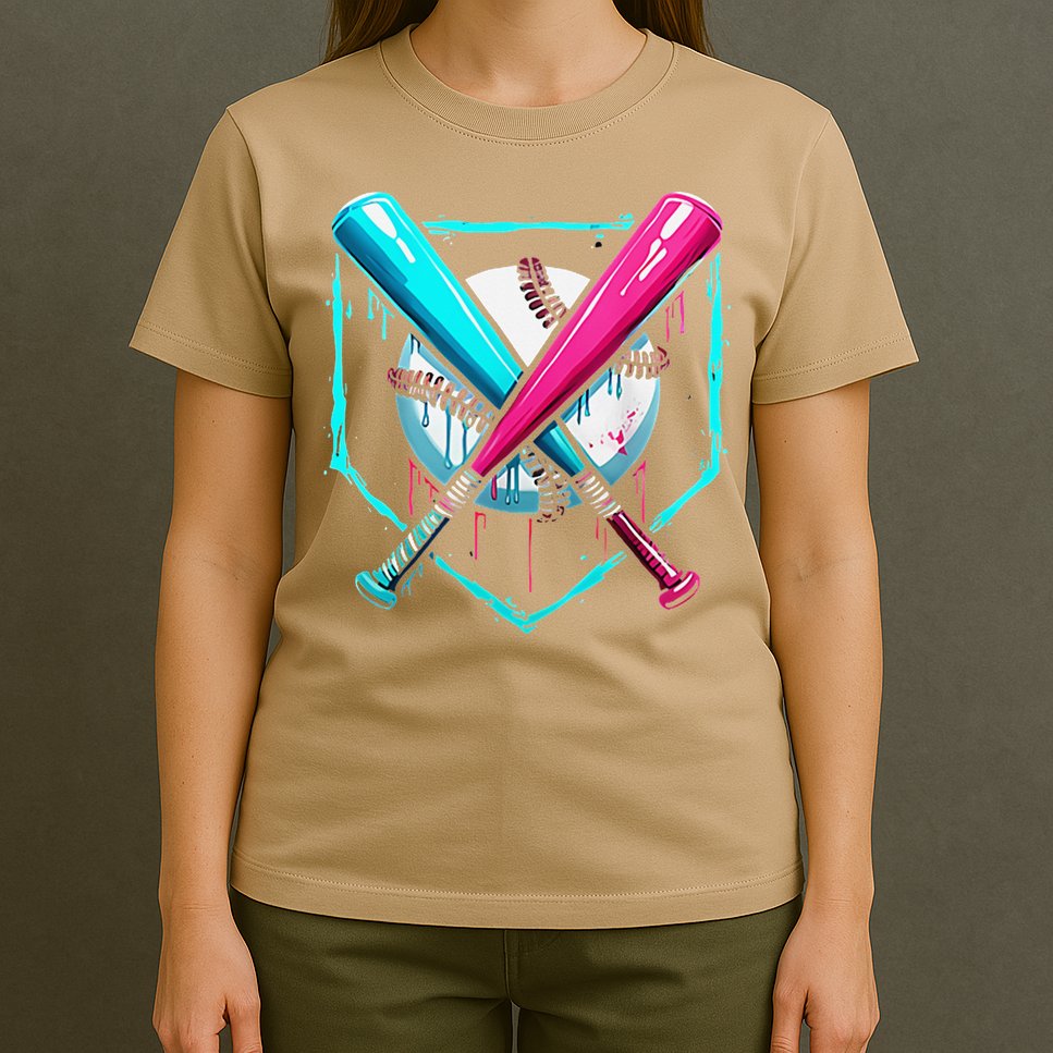 Pocket Baseball Drip Bats Ice Cream Drip Sports T-Shirt