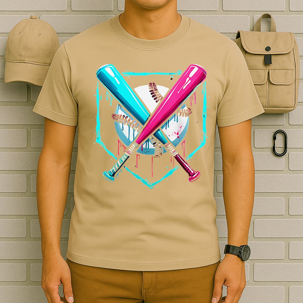 Pocket Baseball Drip Bats Ice Cream Drip Sports T-Shirt