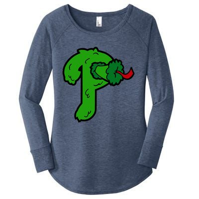 Phanatic Baseball Design Women's Perfect Tri Tunic Long Sleeve Shirt