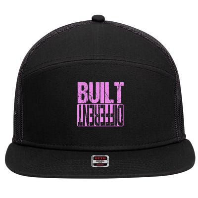 Pink Built Different Pink Color Graphic Pink Pink 7 Panel Mesh Trucker Snapback Hat