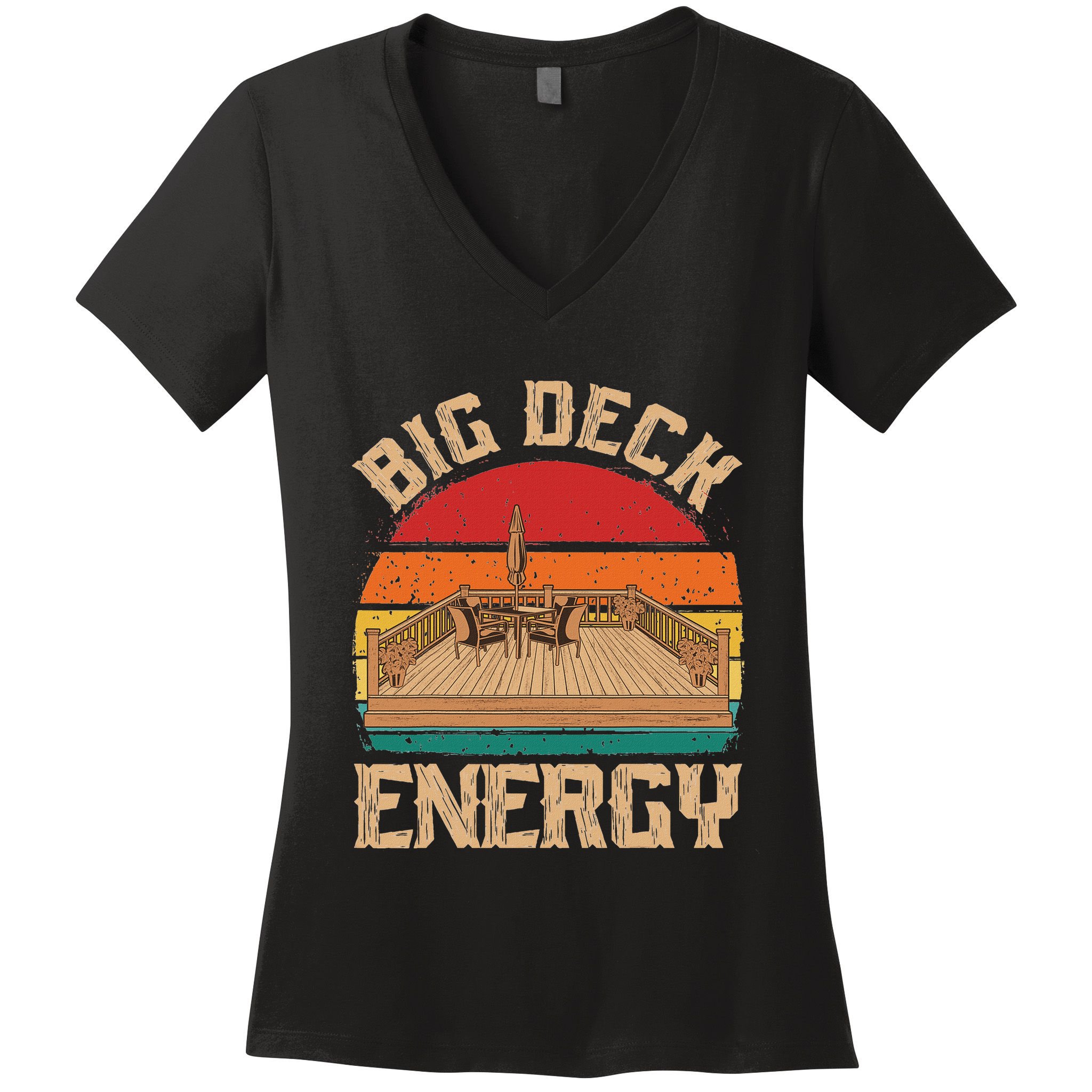 Patio Big Deck Energy Grilling Outdoorsy Meat Bbq Smoker Women's V-Neck T-Shirt