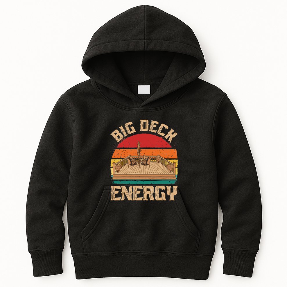 Patio Big Deck Energy Grilling Outdoorsy Meat Bbq Smoker Kids Hoodie