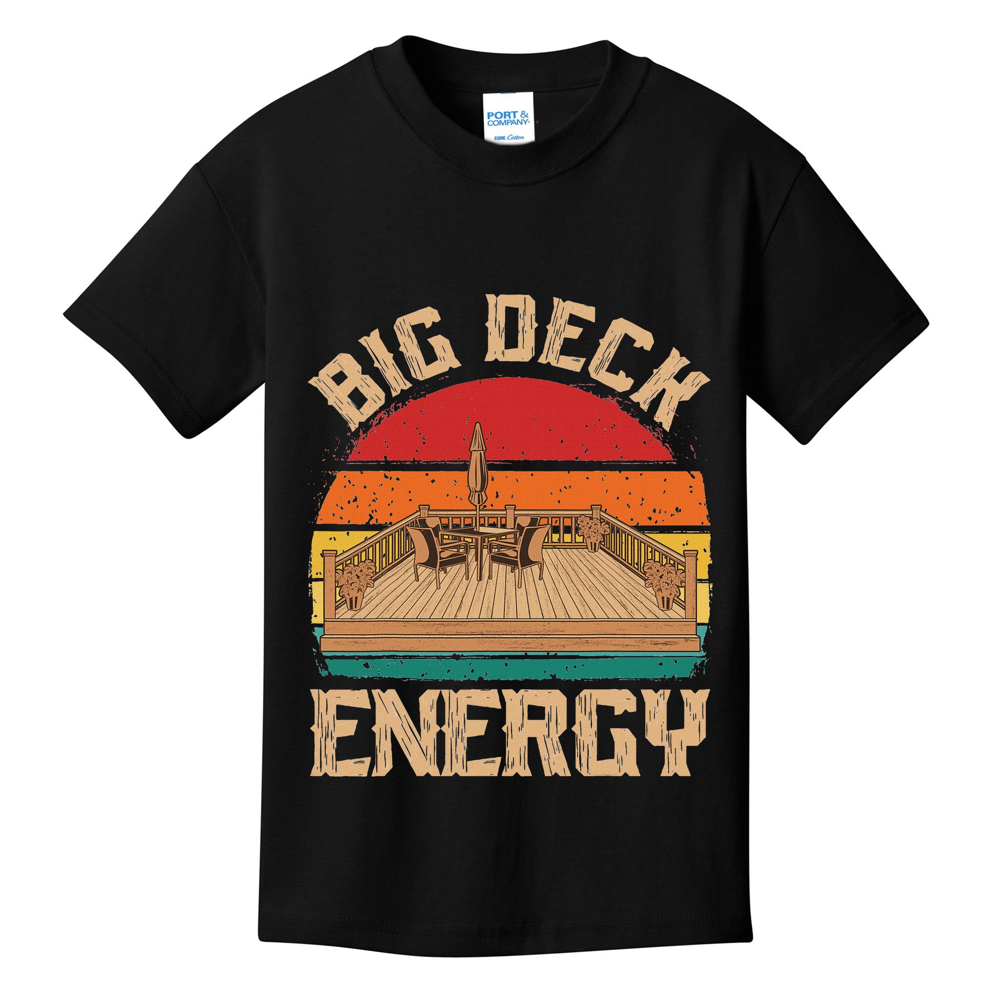 Patio Big Deck Energy Grilling Outdoorsy Meat Bbq Smoker Kids T-Shirt