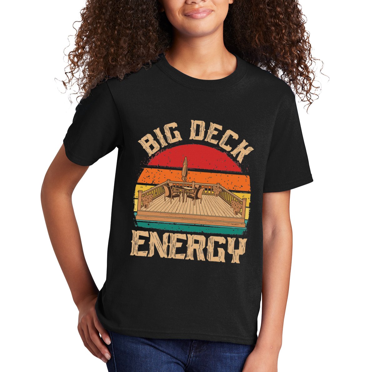 Patio Big Deck Energy Grilling Outdoorsy Meat Bbq Smoker Kids T-Shirt