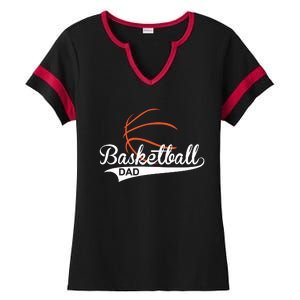 Proud Basketball Dad Funny Gift Ladies Halftime Notch Neck Tee