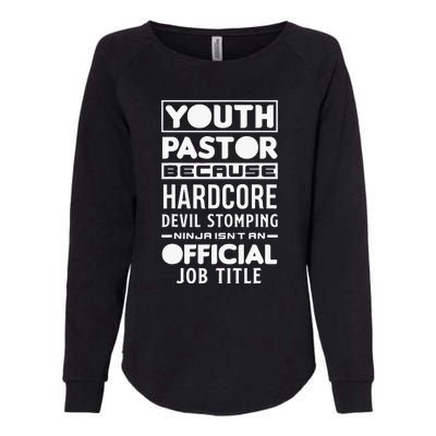 Pastor Because Devil Stomping Ninja Funny Womens California Wash Sweatshirt