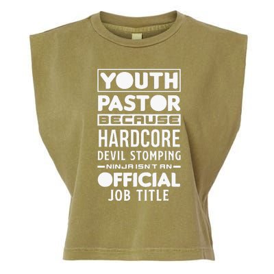 Pastor Because Devil Stomping Ninja Funny Garment-Dyed Women's Muscle Tee