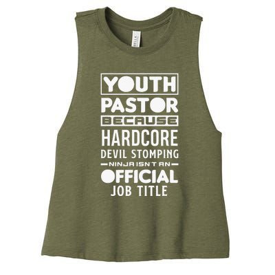 Pastor Because Devil Stomping Ninja Funny Women's Racerback Cropped Tank