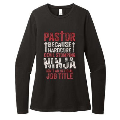 Pastor Because Devil Stomping Ninja IsnT Job Title Womens CVC Long Sleeve Shirt