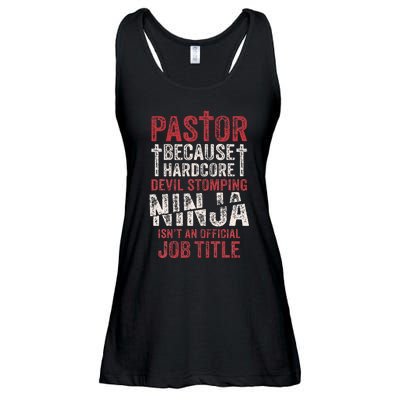 Pastor Because Devil Stomping Ninja IsnT Job Title Ladies Essential Flowy Tank