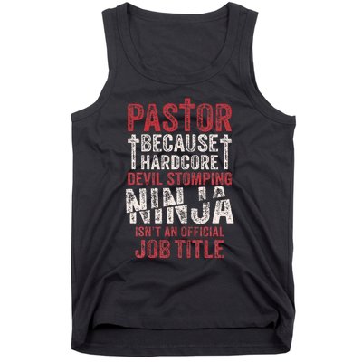 Pastor Because Devil Stomping Ninja IsnT Job Title Tank Top