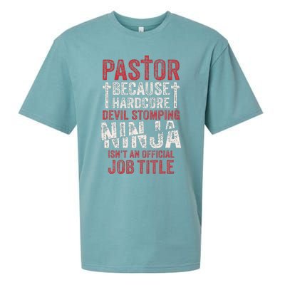 Pastor Because Devil Stomping Ninja IsnT Job Title Sueded Cloud Jersey T-Shirt