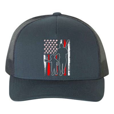 Proud Baseball Dad Papa Grandpa American Flag Fathers Day Gift Yupoong Adult 5-Panel Trucker Hat