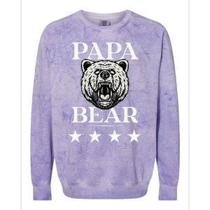 Papa Bear Distressed Font Colorblast Crewneck Sweatshirt