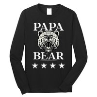 Papa Bear Distressed Font Long Sleeve Shirt