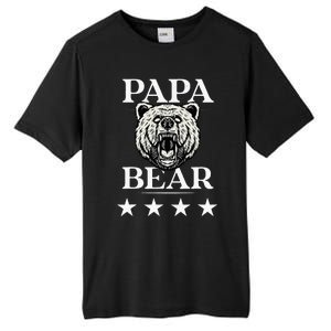 Papa Bear Distressed Font Tall Fusion ChromaSoft Performance T-Shirt