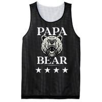 Papa Bear Distressed Font Mesh Reversible Basketball Jersey Tank