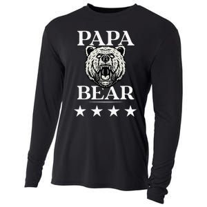 Papa Bear Distressed Font Cooling Performance Long Sleeve Crew