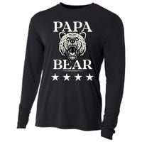 Papa Bear Distressed Font Cooling Performance Long Sleeve Crew